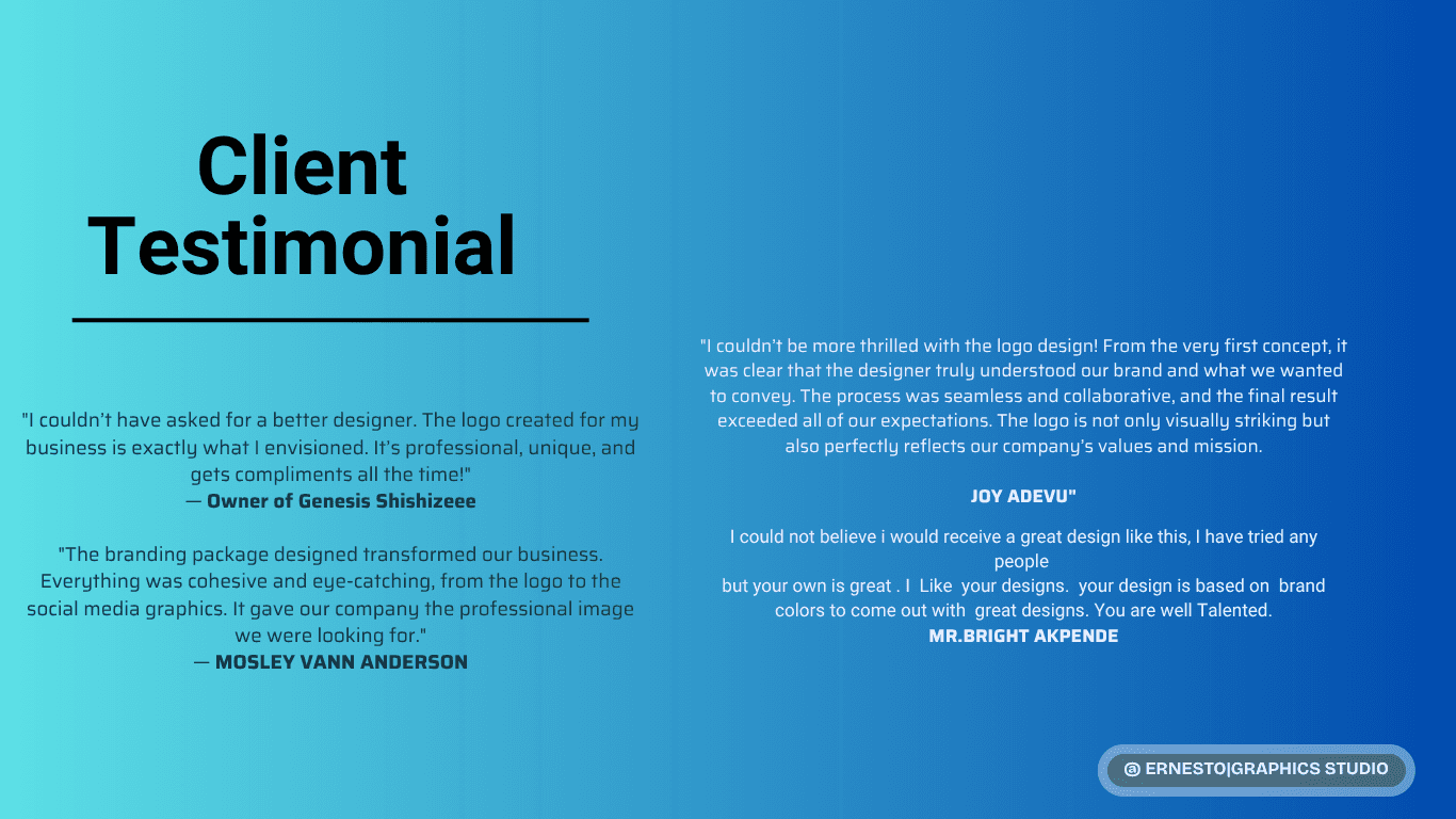 Ernest Boakye Portfolio - Testimonials